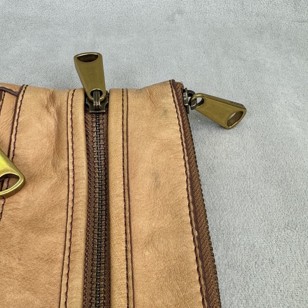 Vintage Fossil Explorer  Brown Pebbled soft Leather Shoulder Bag *NO STRAP* - Picture 9 of 14